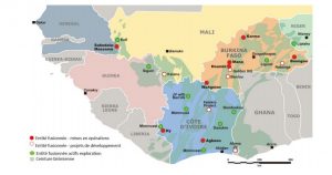 خريطة مناجم الذهب لشركتي إنديفور وتيرانجا