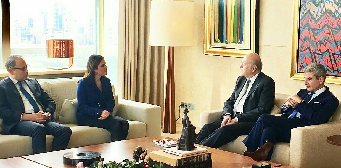 جانب من لقاء وزيرة الاستثمار برئيس مجموعة M1 اللبنانية