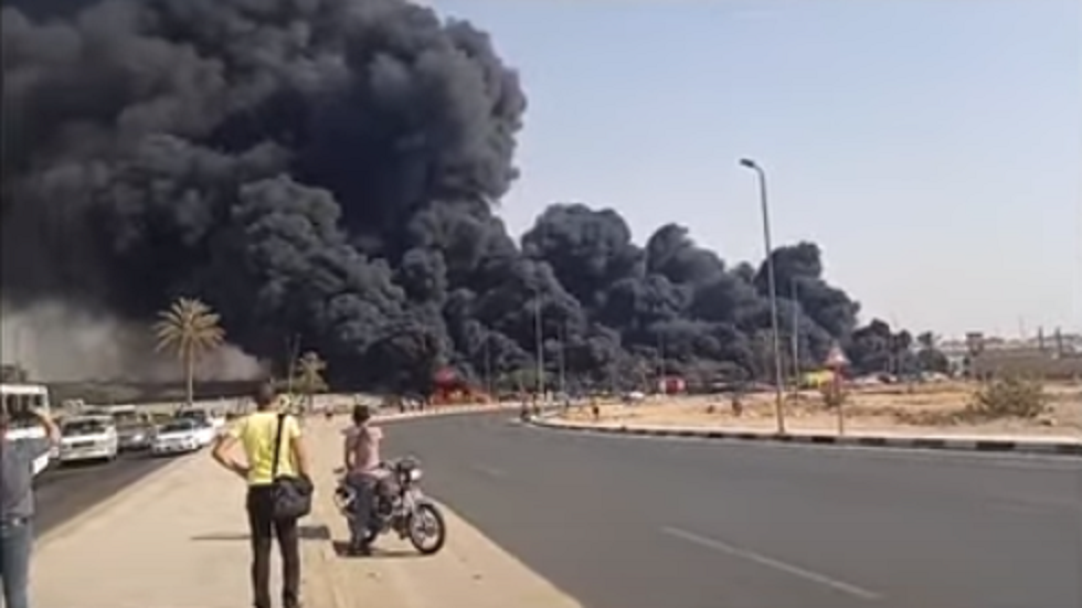 حريق طريق إسماعيلية الصحراوي