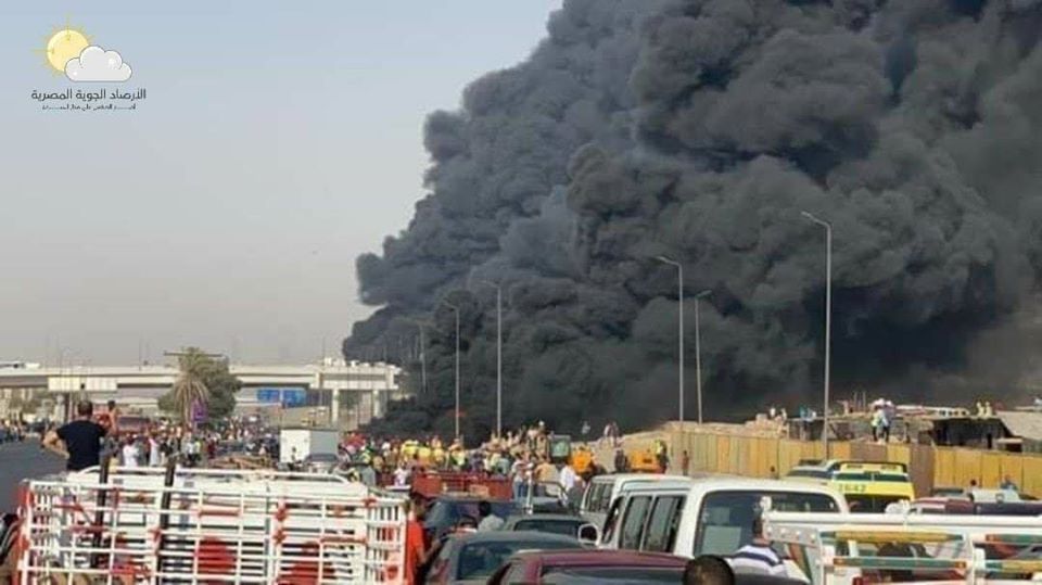 حريق طريق مصر الاسماعلية