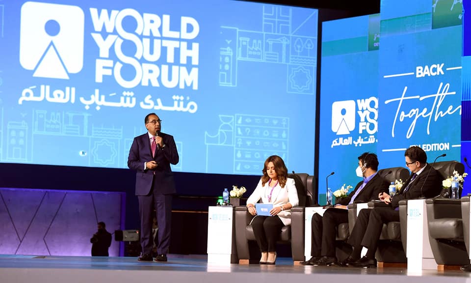رئيس الوزراء خلال مشاركته بمنتدى شباب العالم