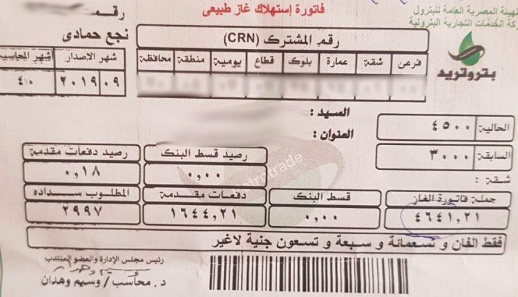 فاتورة الغاز من بتروتريد.. «5 أيام والاستعلام هيقفل» الخطوات وطريقة التسجيل