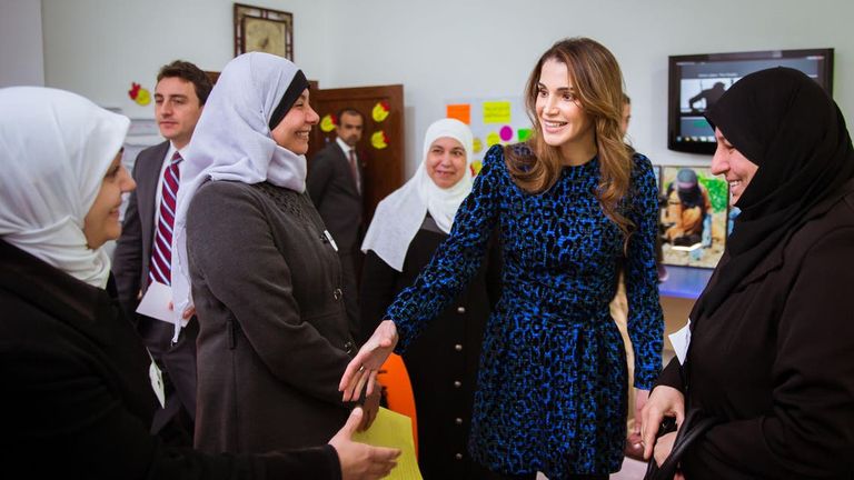 الملكة رانيا في أحد فعاليات المرأة الأردنية