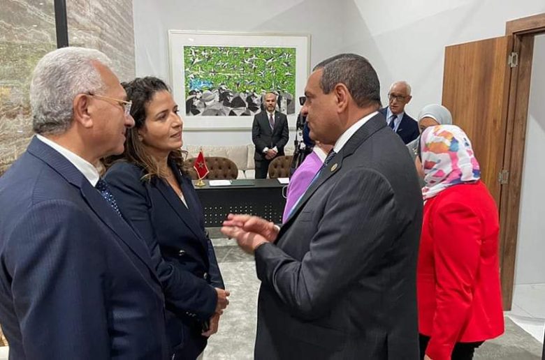 وزير التنمية المحلية يلتقي وزيرة الانتقال الطاقي بالمغرب بمؤتمر المناخ COP27