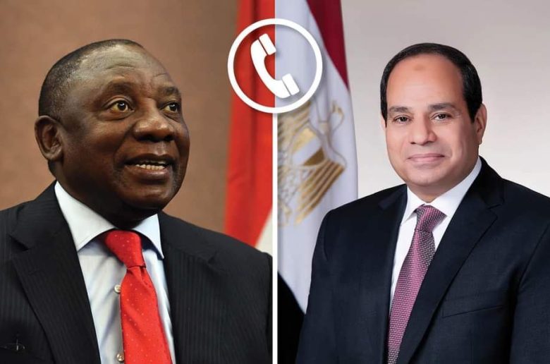 الرئيس السيسي يؤكد حرصه على تدعيم العلاقات الثنائية مع جنوب إفريقيا