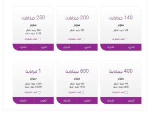 أسعار باقات الإنترنت الأرضي