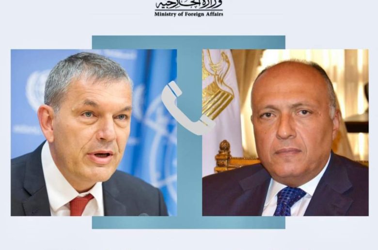 وزير الخارجية يؤكد للمفوض العام للأونروا دعم مصر لدور الوكالة فيما تواجهه من تحديات