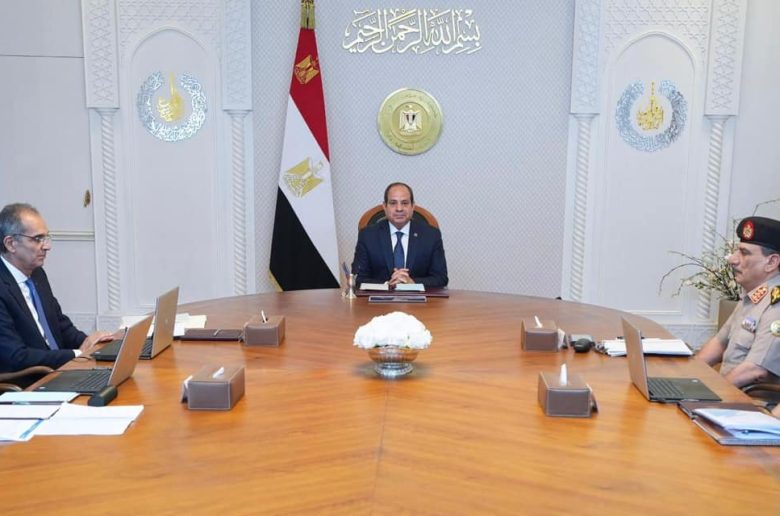 جانب من اجتماع الرئيس السيسي اليوم