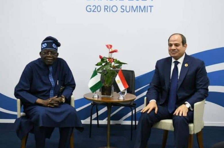 الرئيس السيسي ونظيره النيجيري يناقشان أوضاع السلم والأمن بالقارة الإفريقية