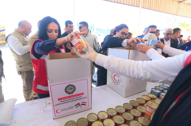 نائب رئيس الوزراء ووزيرة التضامن يتفقدان المراكز اللوجيستية للهلال الأحمر بالعريش