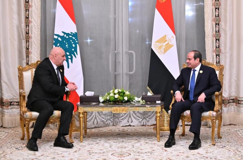 الرئيس السيسي ونظيره اللبناني يؤكدان تطلعهما لتعزيز التعاون الثنائي بكافة المجالات