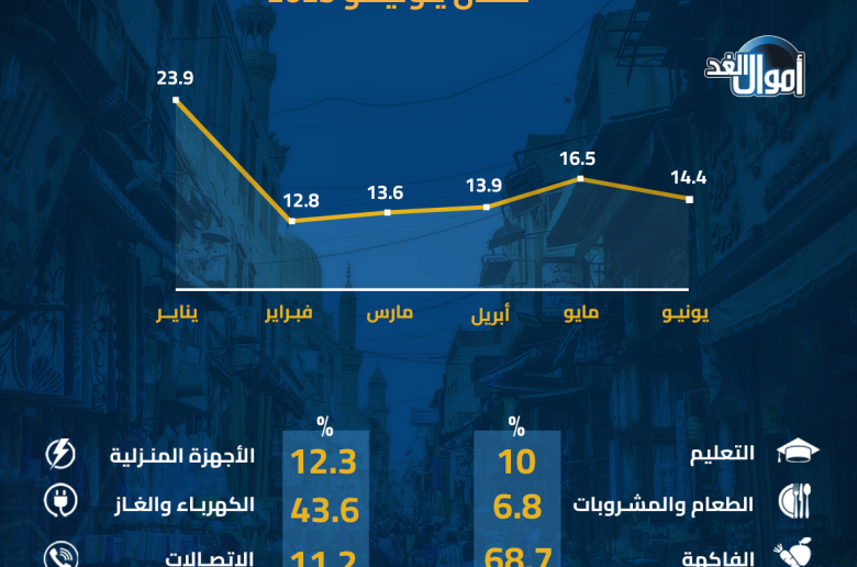 تطور معدل التضخم فى مصر منذ بداية 2025