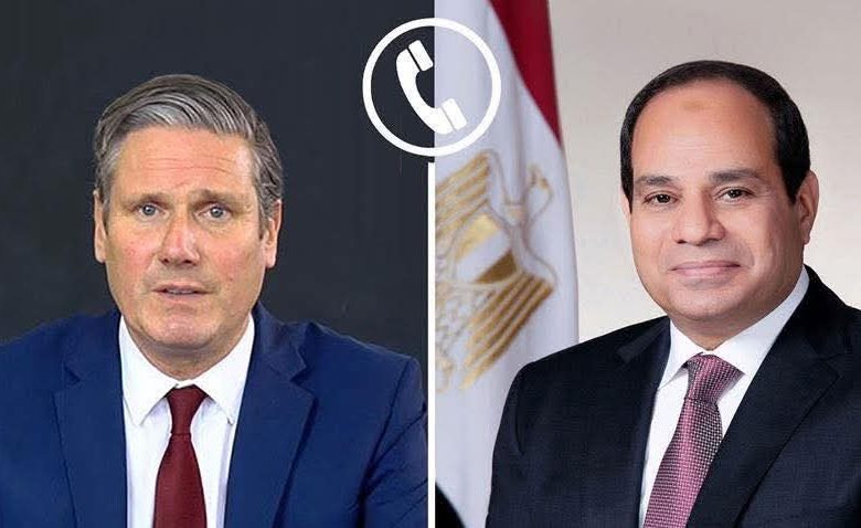 الرئيس السيسي وستارمر يتفقان على تعزيز التنسيق بينهما لتحقيق الاستقرار بالمنطقة