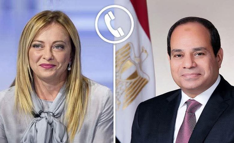 الرئيس السيسي ورئيسة وزراء إيطاليا يستعرض أن سبل تعزيز العلاقات بمختلف المجالات