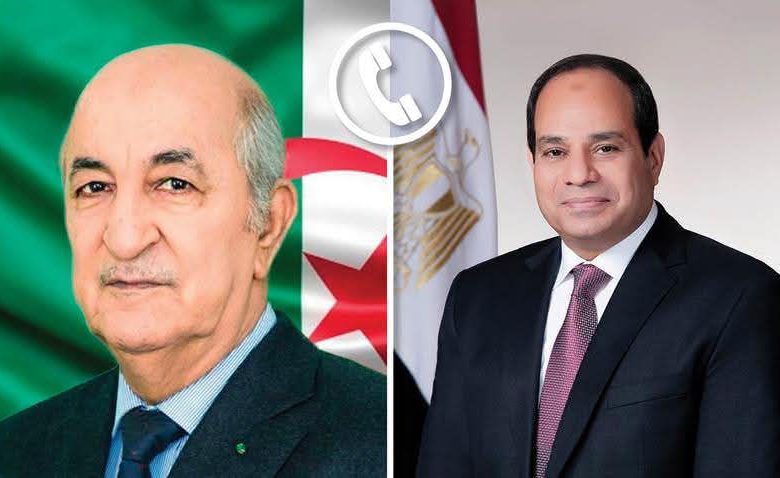 الرئيس السيسي ونظيره الجزائري يؤكدان دعمهما لجهود التسوية السلمية للأزمة الإيرانية